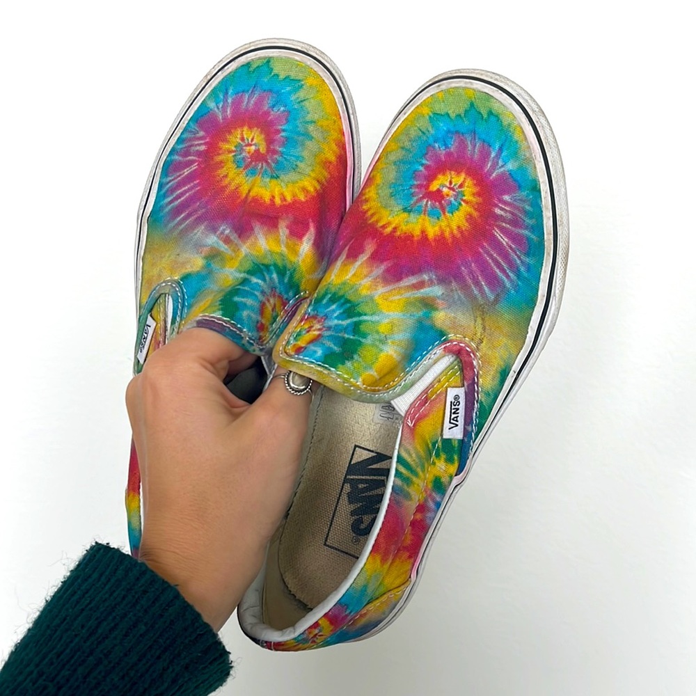 Rainbow Tye Dye Slip on Vans
